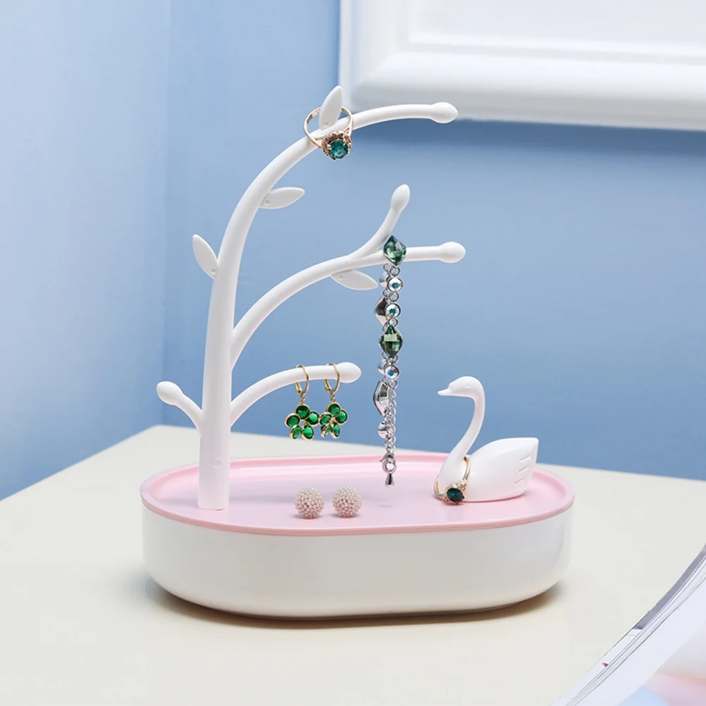 

Pink Jewelry Storage Rack Earring Holder Organizer for Necklaces Rings Bracelet Vanity Display Jewelry Storage Rack