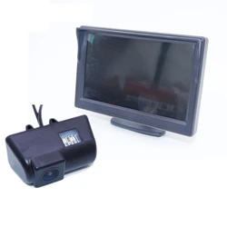 Car HD CCD Auto Reverse Rear View Camera with 5In Display Screen License Plate Waterproof Parking for Ford Transit Connect