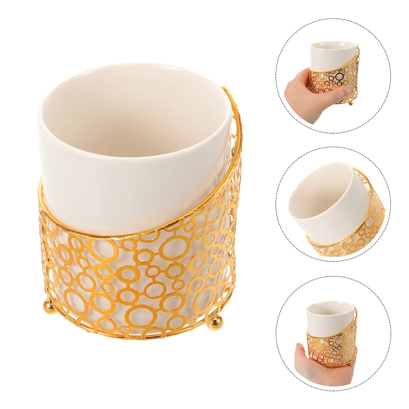 

Ceramic Coffee Station Utensil Holder Spoon Organizer Small Stirrer Fruit Fork Storage Jar for Kitchen Countertop