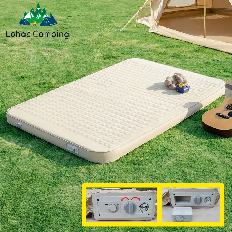 Lohascamping Air Mattress with Pump 10cm Portable Self Inflating Mattress High Elastic Folding Sleeping Mat Picnic Camping Mat