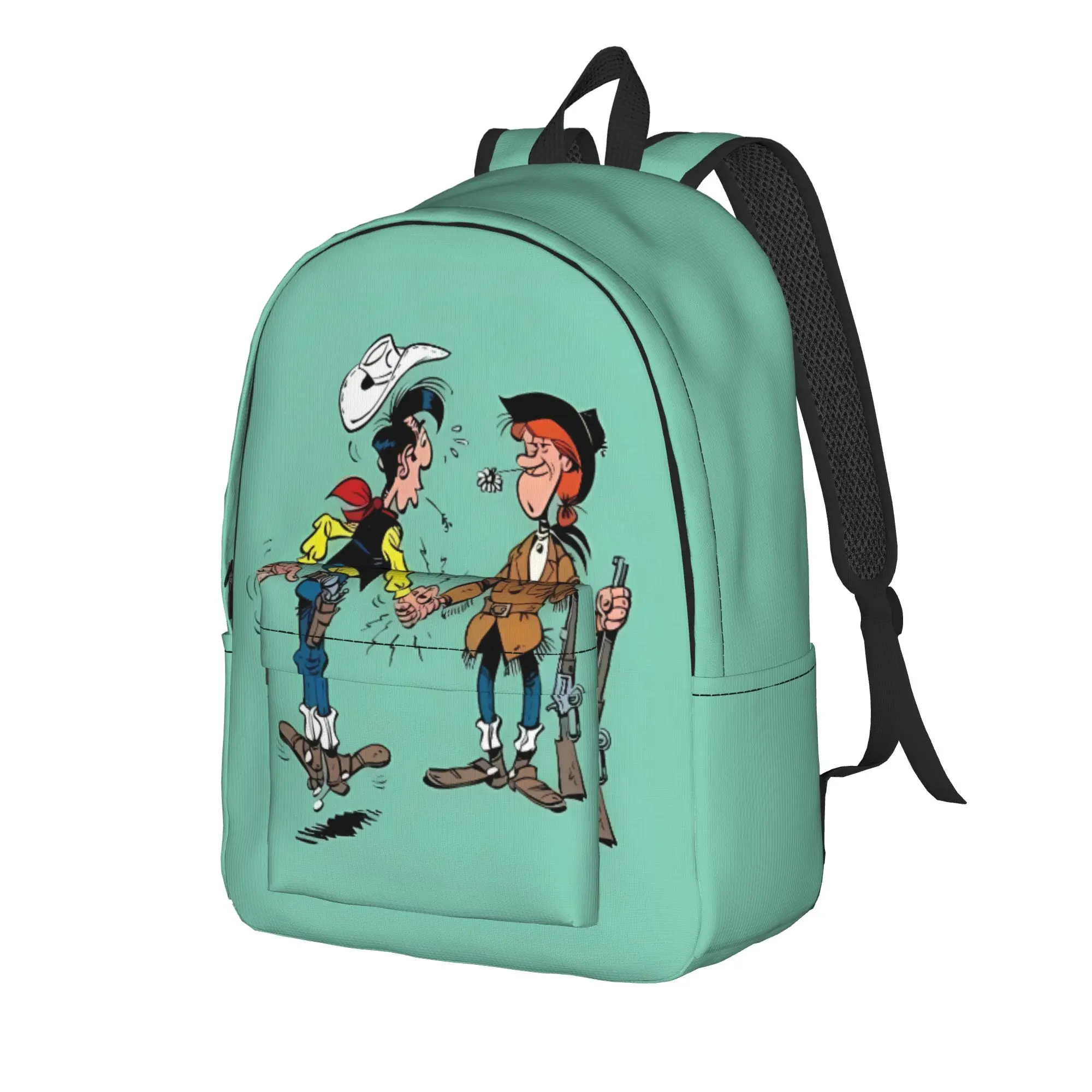 Lucky Luke Cartoon Comics (4) Backpack  College Backpacks Youth Cute School Bags High Quality Lightweight Rucksack