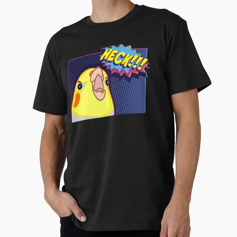 HECK! - funny cockatiel comic Funny Parrot Gift T-shirt for Birds Lover Short Sleeve Graphic Clothes All Size Tops Unisex Tee
