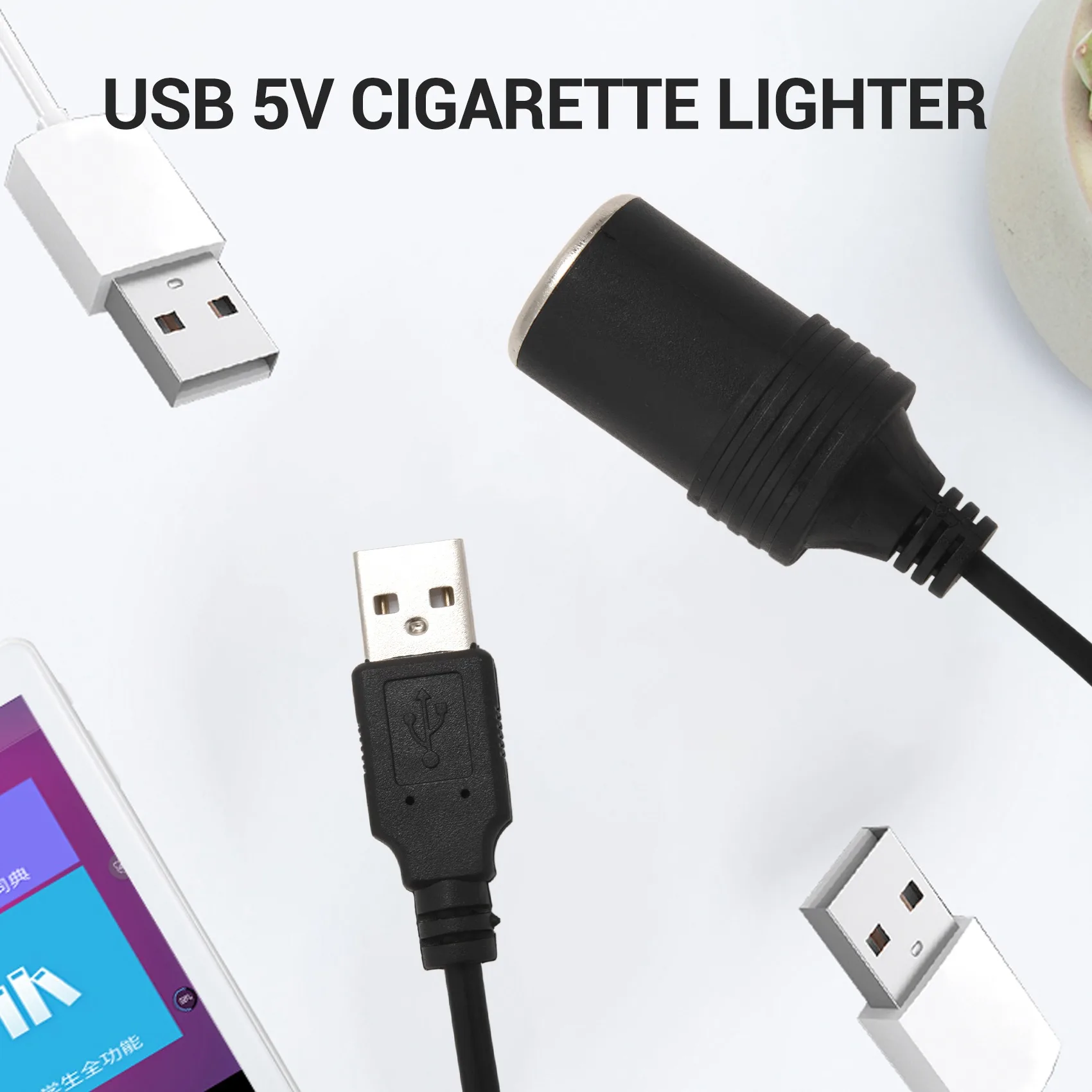 

M93K-USB 5V To 12V Car Cigarette Lighter Socket Power Female Converter Adapter Cable