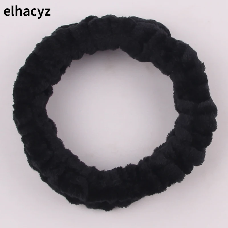 Schickes festes Korallen vlies weiches elastisches Spa Gesichts haarband Mädchen waschen Gesicht Kopf tragen Make-up Stirnband Frauen Haarschmuck – Detail 9