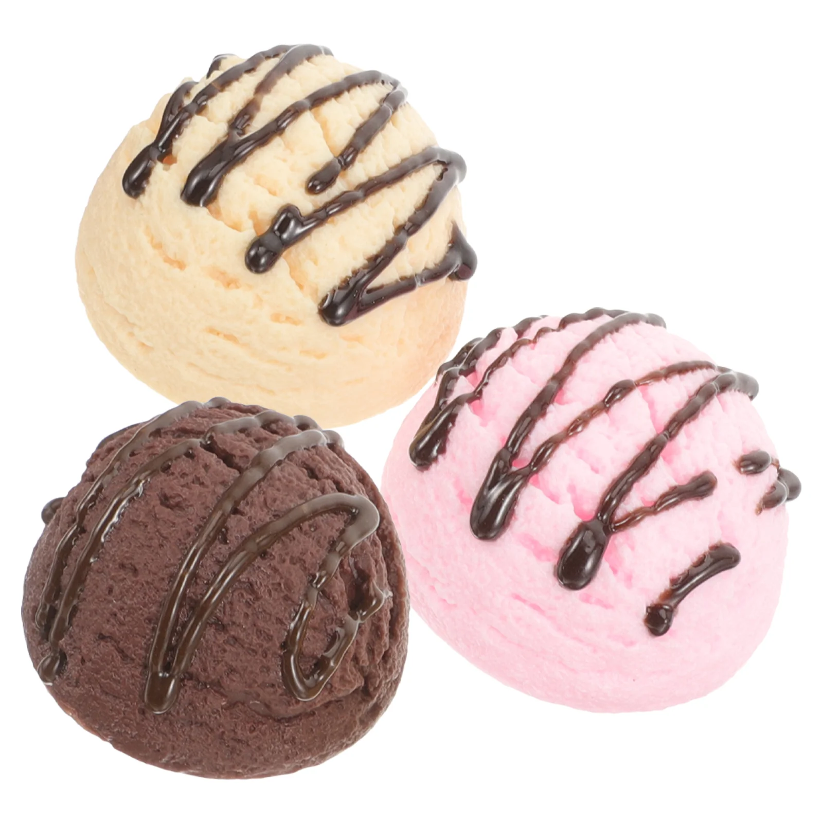 

3 Pcs Pvc Simulated Ice Cream Ball Model Window Display Ornaments Party Decoration Photography Props Toy Balls Faux Fake