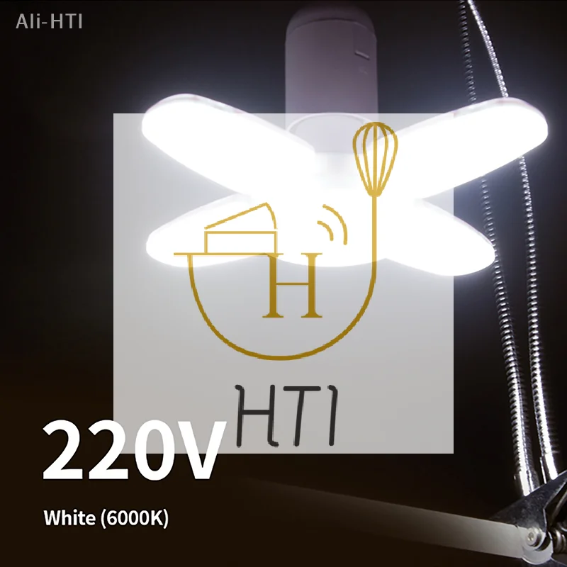 

For Home Living Room Foldable Four-leaf Light Warehouse Garage Ceiling Light Fan Shape LED Bulb Lamp Foldable Light Bulbs