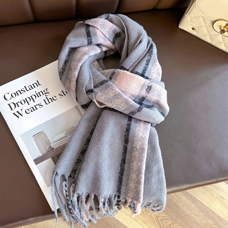 

Korean Winter Imitation Cashmere Scarf Student Neck Thick Warm Shawl Men Women Tassel Scarves Bufanda Blanket Poncho Stoles