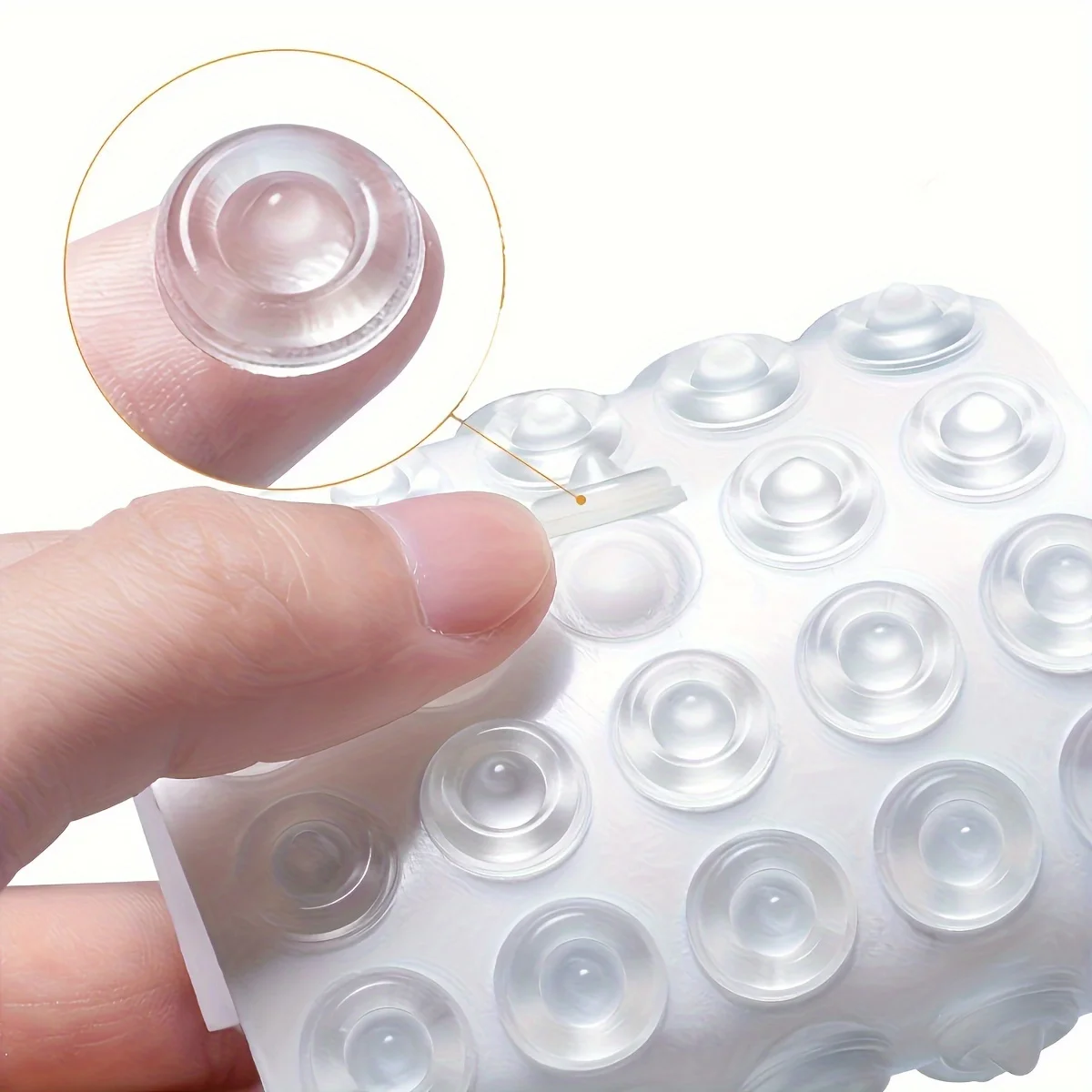 50pcs Anti-Collision Pads, Silent Granules, Self-Adhesive Cabinet Door Pads, Sticky Back Silent Transparent Adhesive Granules