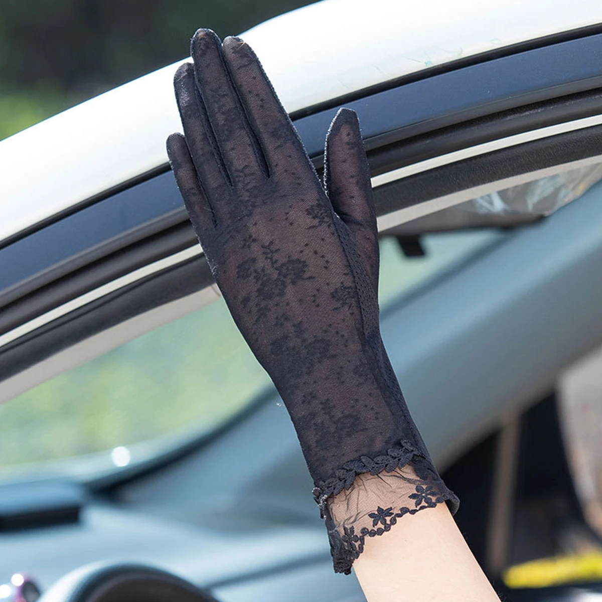 

1 Pair Sunscreen Touchscreen Gloves Breathable Reusable Protective Hand Protectors For Gardening Cleaning Construction Outdoor