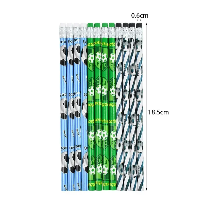 12 Pcs/set Football Party Pencils Kids Soccer Sport Themed Party Writing HB Pencils Back To School Gift Student Stationery