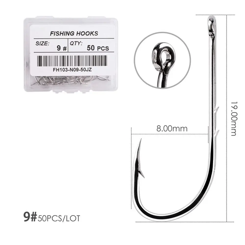 

Anti-rust Single Circle Hook Sharp Long Shank Fishing Hook Offset Narrow Bait Hook Barbed Fishhook High Carbon Steel