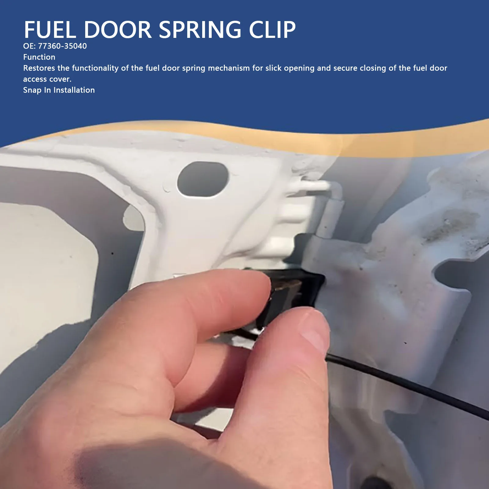 

Fuel Door Release Spring Clip 77360-35040 Snap In Design Replacement for Avalon 2019-2022 Car Fuel Door Spring Clip