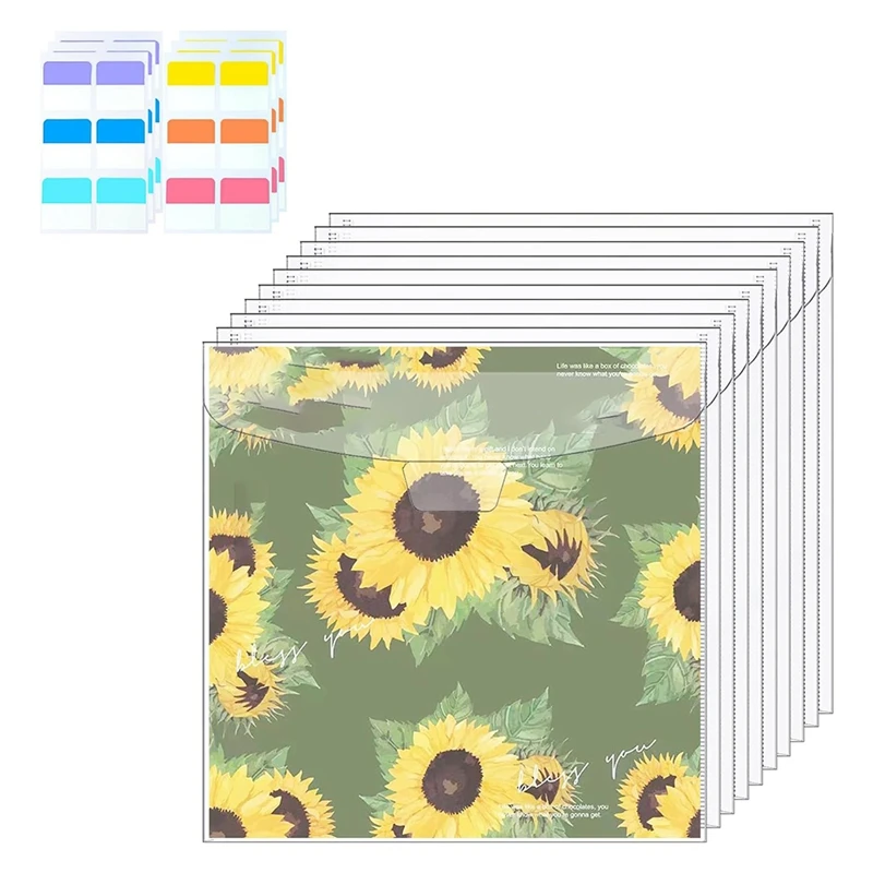 A35Q-10 Pieces Scrapbook Paper Storage Organizer For 12 X 12 Inch Scrapbooking Paper,With 6 Coloful Sticky Index Tabs