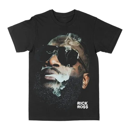 

Rick Ross _Big Face Graphic Printing Summer Luxury Brand Cotton Men's and Women's T-Shirts Short Sleeves Streetwear Trend