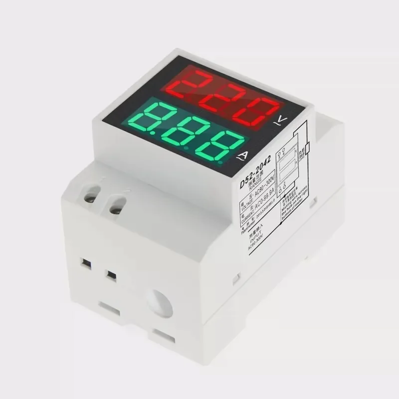 AC voltmeter digital display household 220V three-phase 380V display module rail D52-2042