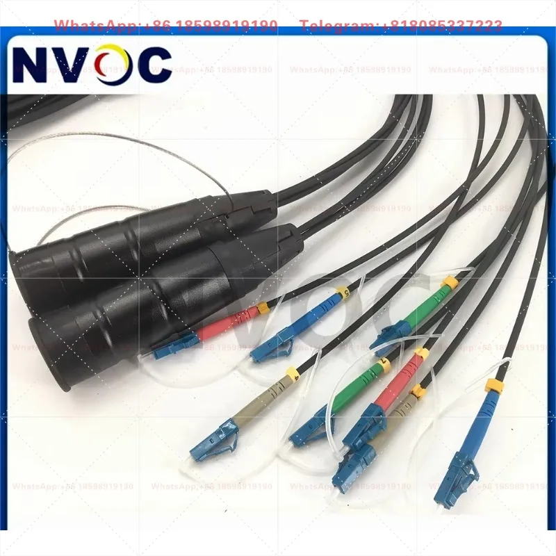 8Cores Single Mode 100M 125M 150M 200M 250M 300M SM G657A,LSZH,8C PDLC-PDLC/UPC Armored Fiber Optic Patch Cord Cable Connector