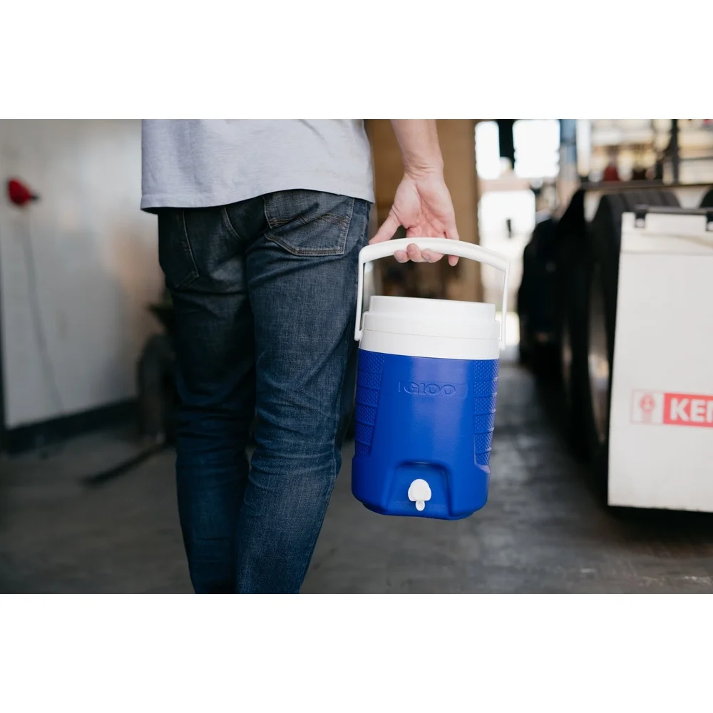 2 Gallon Insulated Sports Beverage Cooler Jug with Spigot Handle Easy Grip Wide Opening Camping Events Training