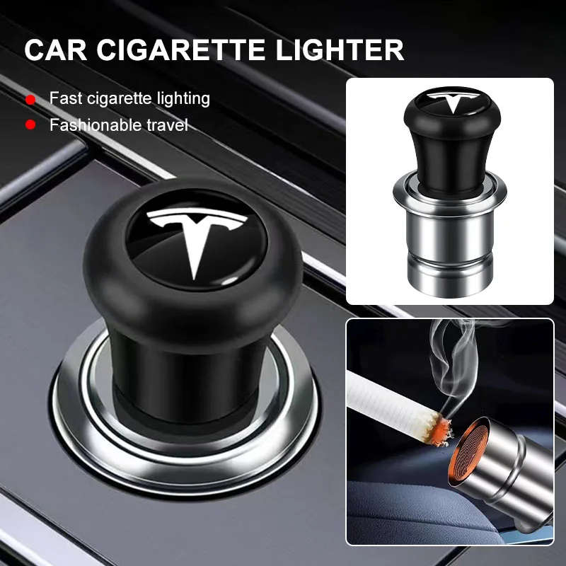 

1Pcs Car Mini Cigarette Lighter Replacement Emblem Car Caps For Tesla Model 3 2021 S X Y Style Roadster Invader Coil Mod WYE K80
