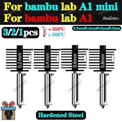 Boquilla de acero endurecido para laboratorio de bambú a1 mini hotend, accesorios a1, 0,4mm