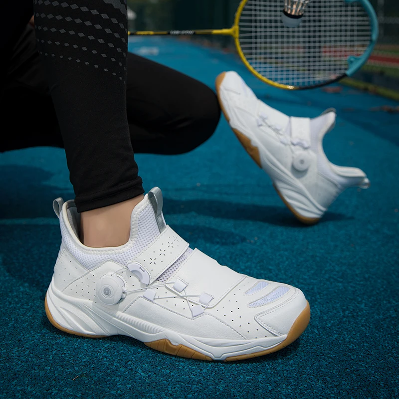 Męskie duże rozmiary buty do badmintona niebieskie białe damskie sportowe tenisówki stołowe antypoślizgowe Unisex trening tenis do siatkówki