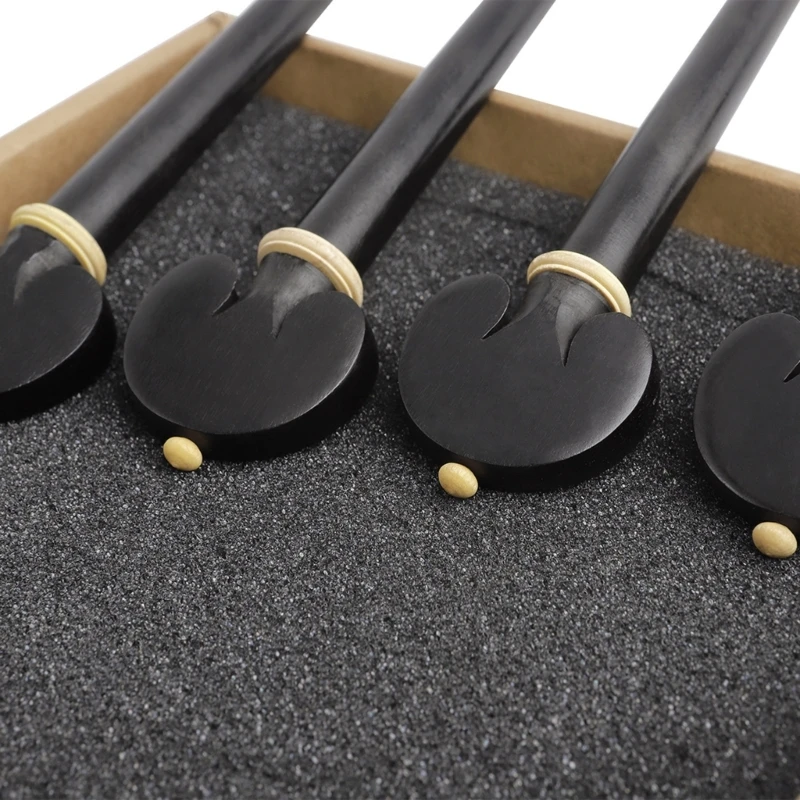 4 Pcs Cello Tuning Pegs Ebony Cello Pegs Machine Heads Cello Shaft Handle Tuners Musical Intruments Parts DropShipping