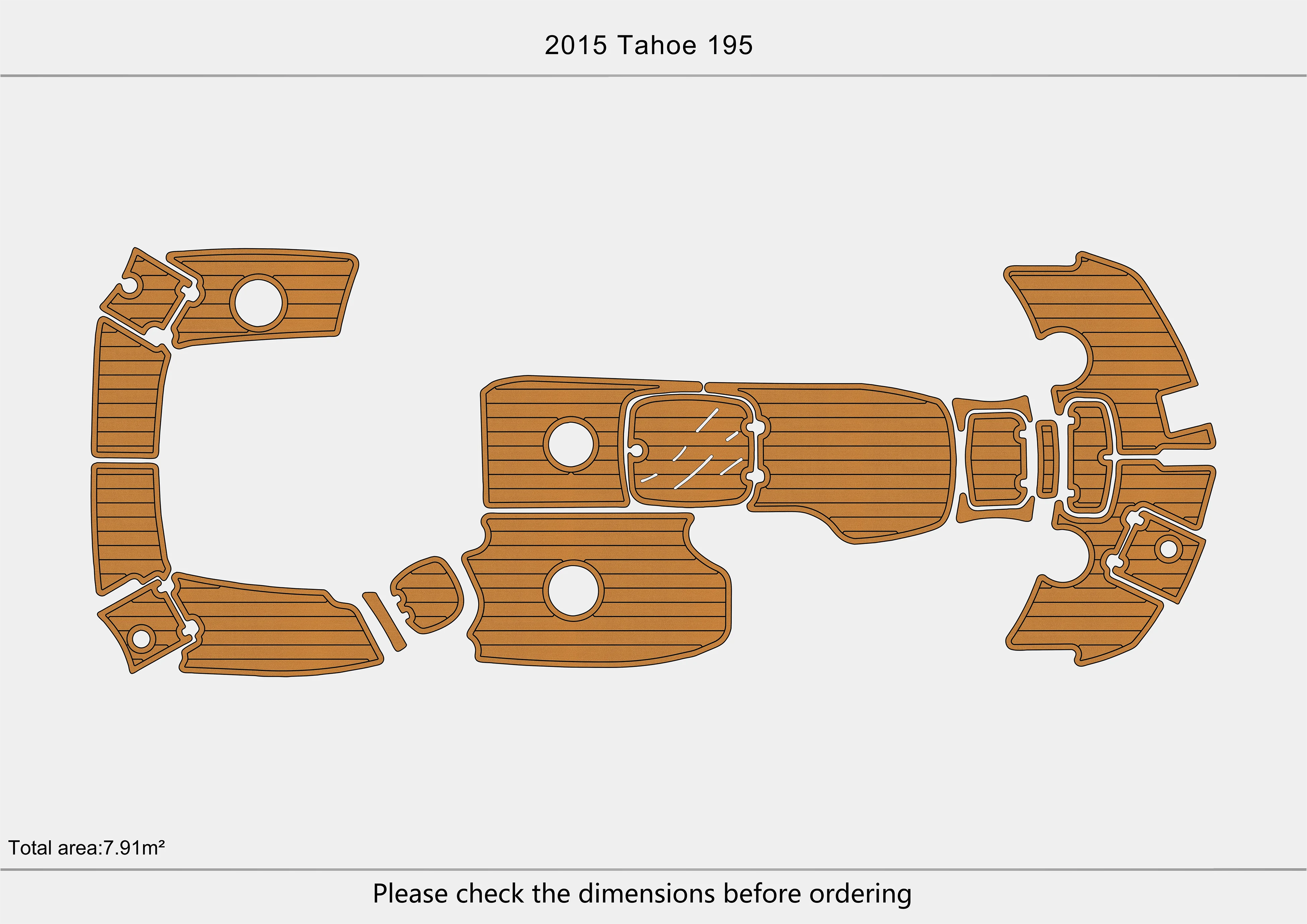 Eva foam Fuax teak seadek marine floor For 2012-2015 Tahoe 195 Cockpit Swim platform 1/4