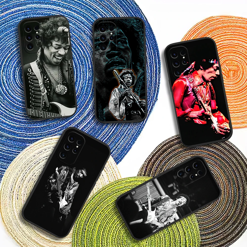 Guitar Player J-Jimi H-Hendrix Phone Case For Samsung Galaxy A54 A71 A72 A73 S22 S23 Ultra Black Soft Silicone Cover