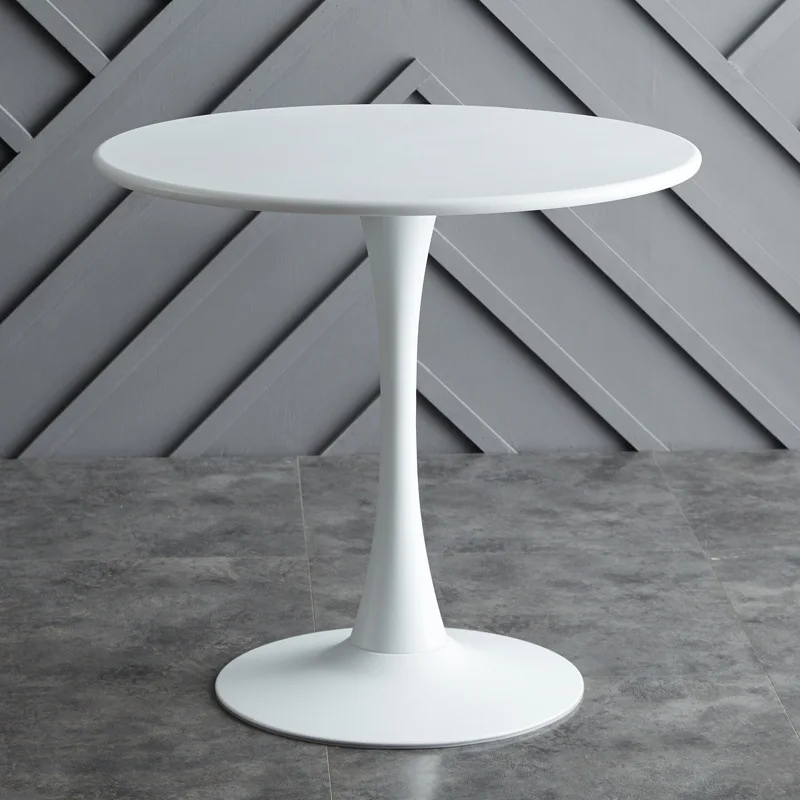 

Modern tulip dining table with simple MDF design for family guests or meeting negotiations on the terrace