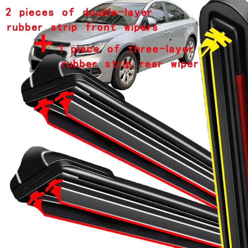 

For Chevrolet Cruze Estate Wagon J300 2009-2015 Wiper Front & Rear Wiper Blades Windshield Windscreen Window Brushes 24"+18"+10"