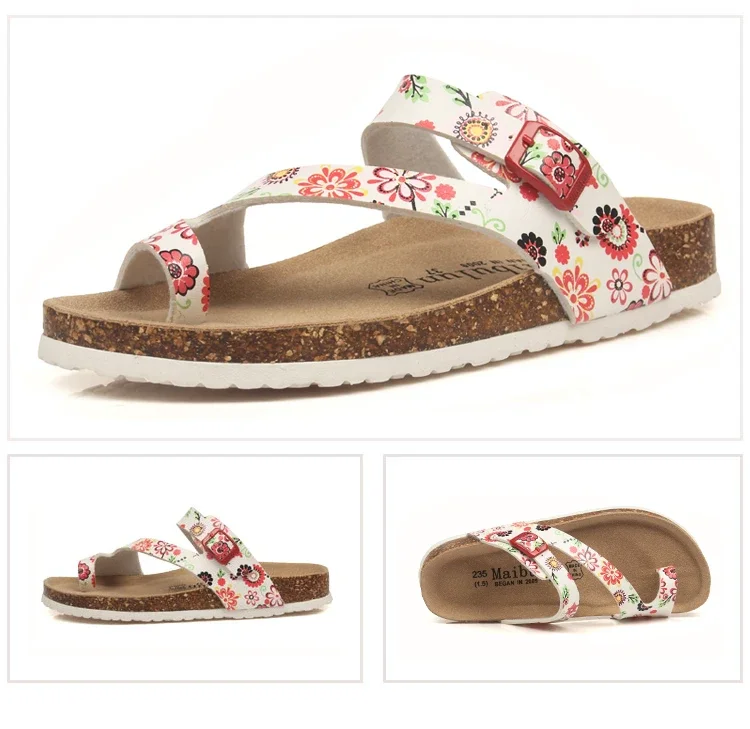 19 style Fashion Cork Slipper Women Summer Mixed Color Casual Beach Slip on Flip Flops Slides Shoes Plus Size 36-45