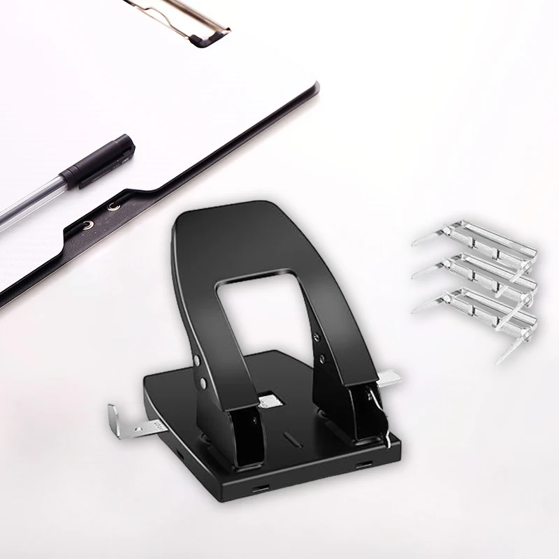 NEW 2 Hole Punch With 100 Binder Paper Fastener For 30 Sheet Capacity Paper File Folder Binder