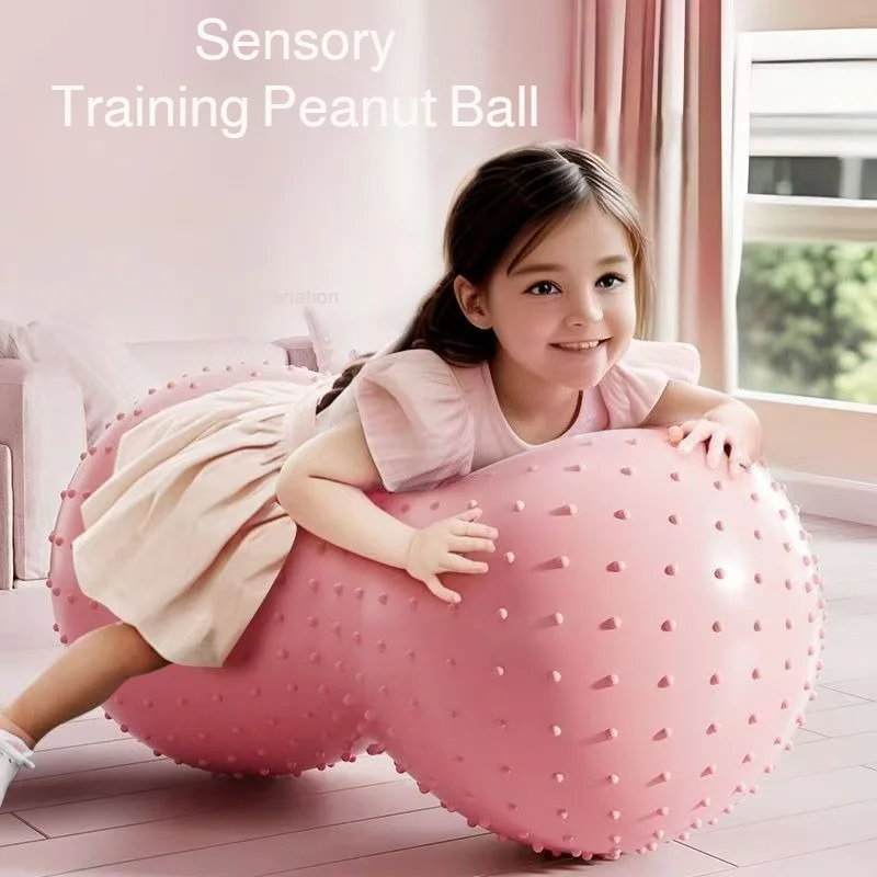 

Обучающие массажные шарики-арахиски, утолщенные, для тренировки сенсорной интеграции у детей, раннего развития младенцев.