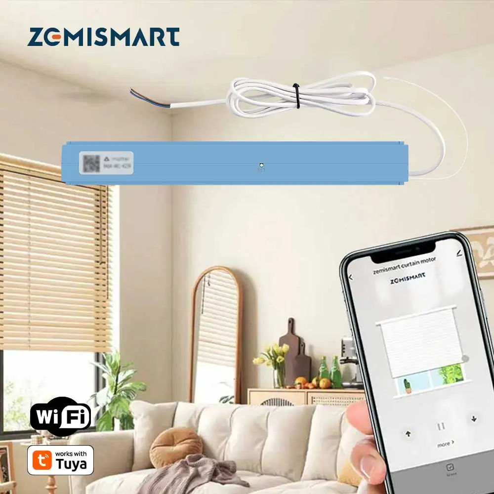 Zemismart WiFi Electric Blind Motor Work with Tuya App For Honeycomb Curtain Aluminum Blinds Roman Shade Alexa Google Home