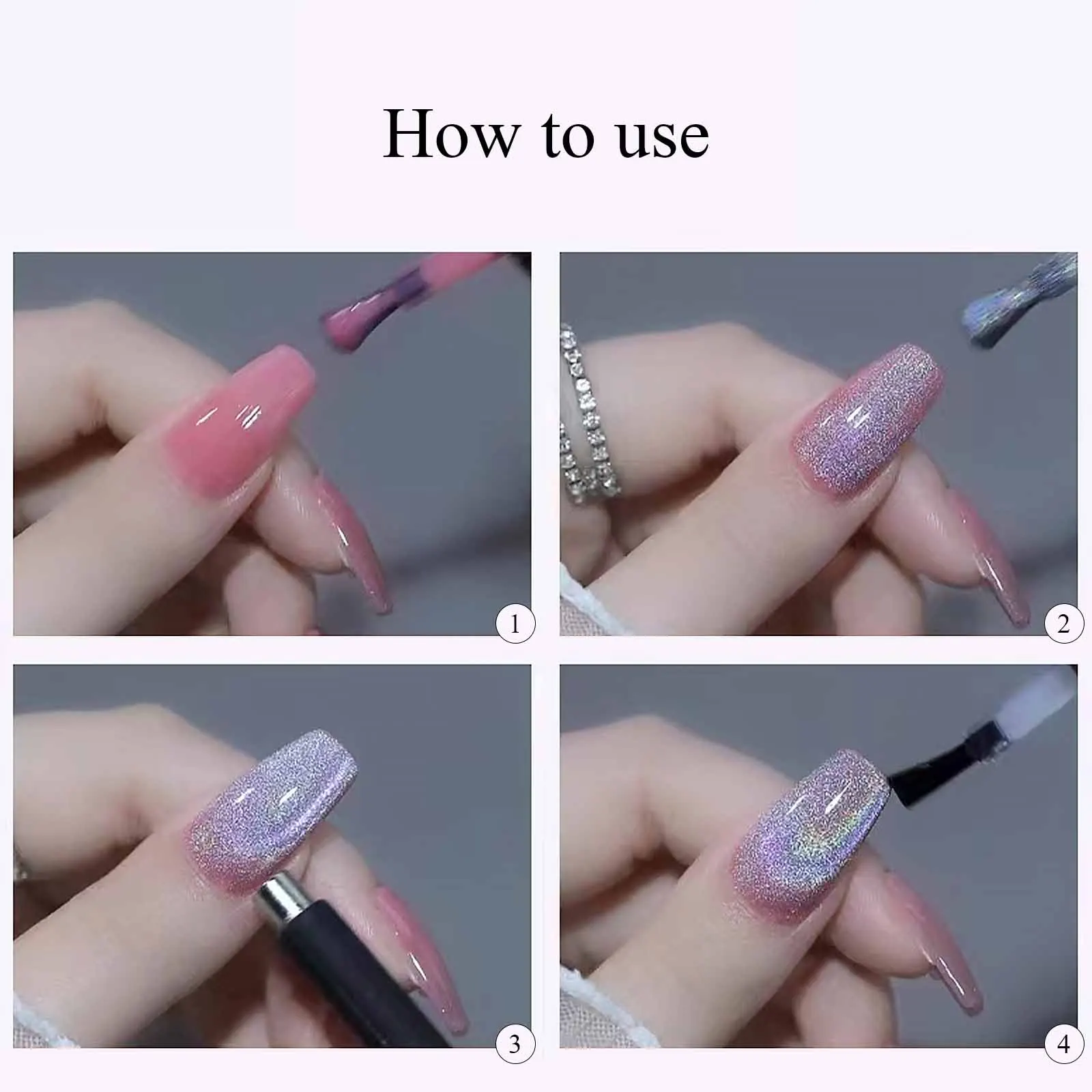 8ml Rainbow Cat Eye Magnetic Gel Nail Polish Colorful Laser Sparkling UV LED Semi Permanent Gel Can Be Use On Any Color Gel