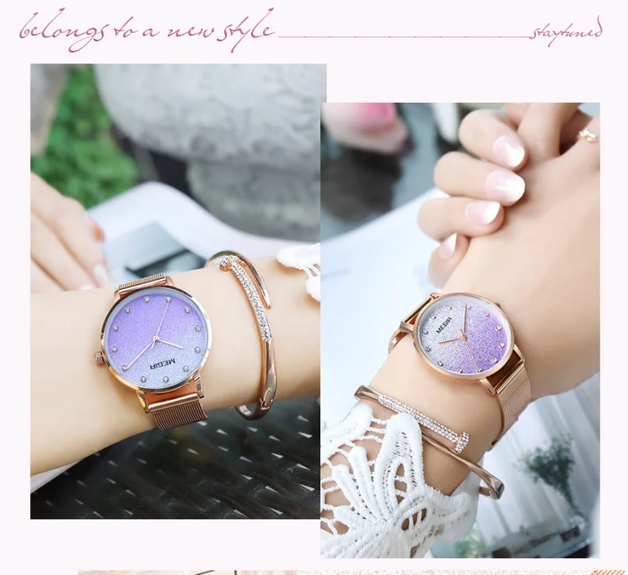 Luxury New Women's Watch, Fashionable Gradient Color, Ultra-Thin Accessible Luxury Watch, Imported Movement Quartz Watch, Waterproof Clock