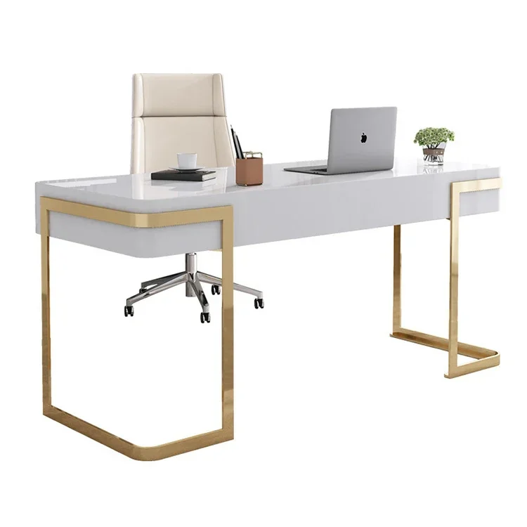 

-Simple Home Study Computer Desk Multi-purpose Desk Baking Paint Table Top Simple Iron Desk Legs