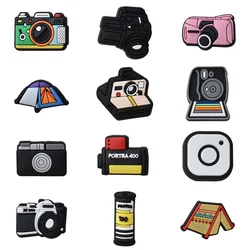 Camera Shoe Charms for Crocs Accessories Men Clogs Pins Women Badges Boy Girls Jeans Kids Decorations Buckle Shoes Accessories