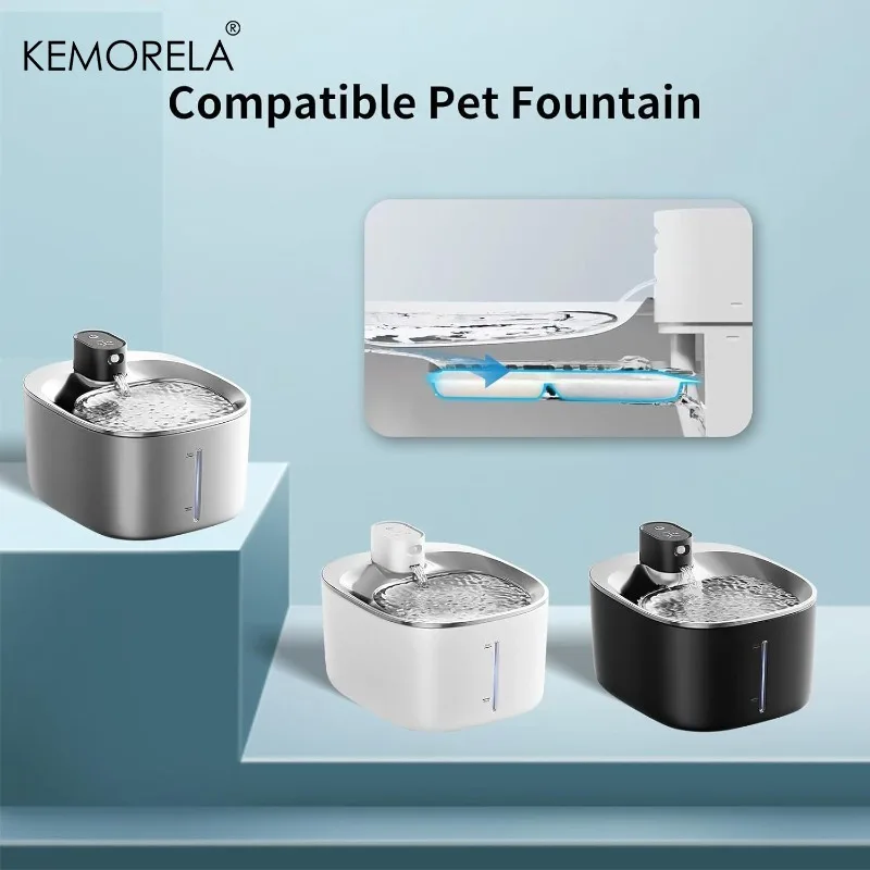10/12 PCS Pet Water Fountain Filter Sponges Replacement for 135 Fl Oz/4 L Cat Dog Drinking Fountain Compatible with Water Founta