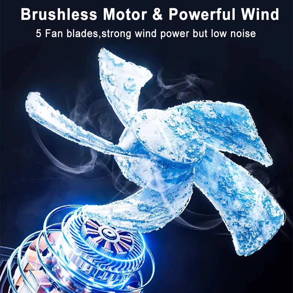 Dual Head Car Fan USB Car Backseat Fans Folable 360° Rotatable Vehicle Rear Cooling Fans Electric Air Circulation Fan for Car