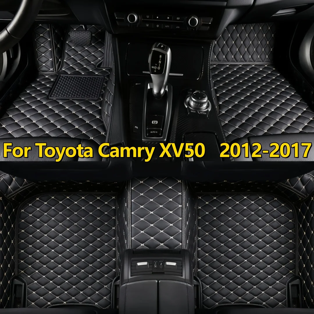 Custom Leather Car Floor Mat For Toyota Camry XV50 2012 2013 2014 2015 2016 2017 auto accessories Car Carpet