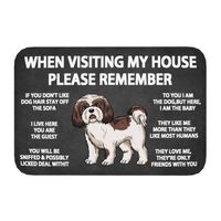 Please Remember Shih Tzu Dogs House Rules Doormat Mat Anti-Slip Bath Kitchen Living Room Entrance Rug Carpet 40*60cm