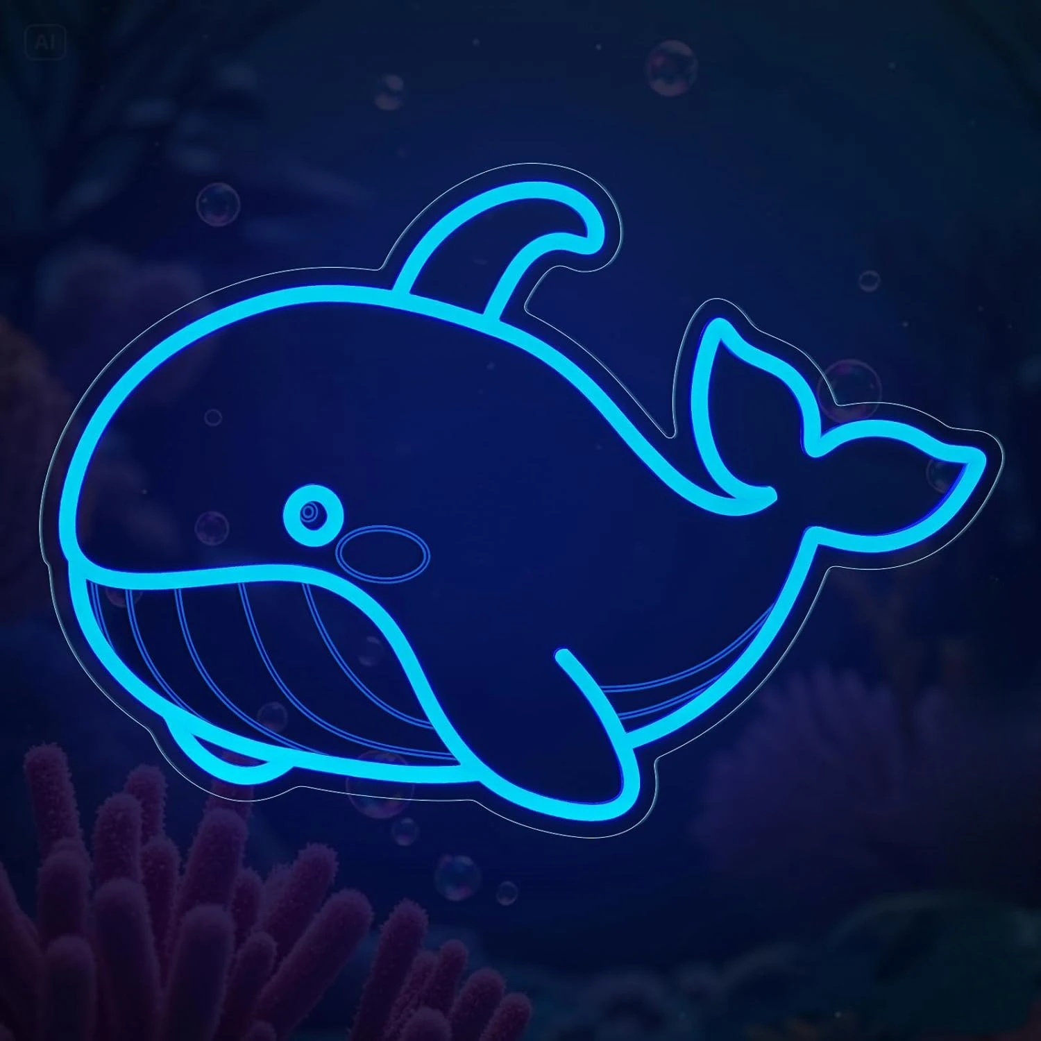 クジラネオンサイン-子供用ギフト-調光可能usbネオンライト-寝室-子供部屋-海のテーマルーム-バー-パーティー-ホーム-カフェ-壁掛け装飾