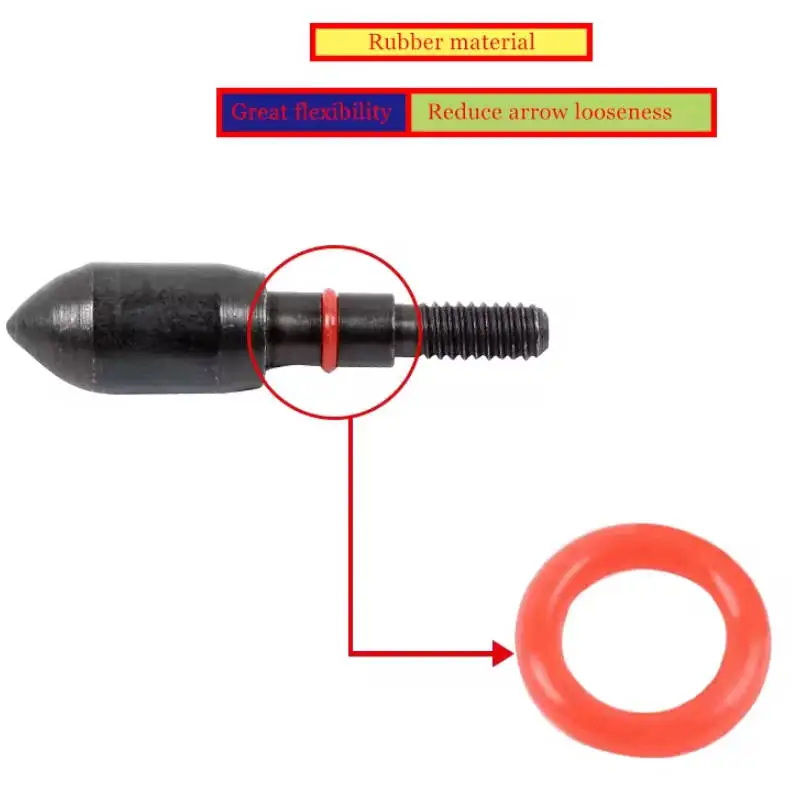 100pc Hunting Archery Performance Shock Collar Rubber O-Rings OD1/4 Inch Specifically for Broadhead Replacement Rubber Bands