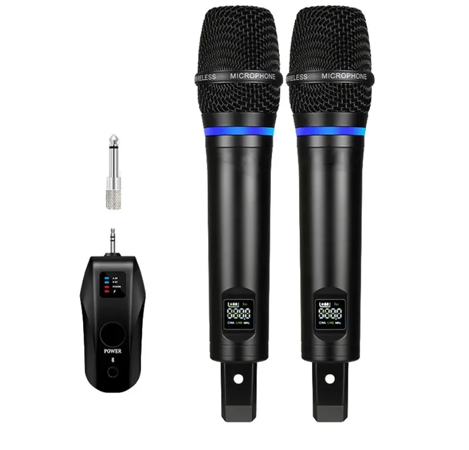 One to two wireless microphone home KTV performance host UHF reverb with Bluetooth microphone D900-2