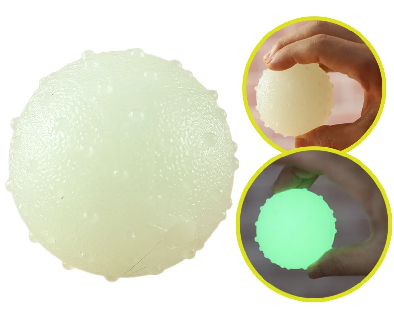 Fun Dog Puppy TPR Rubber Luminous Bouncy Ball Teeth Cleaning Chew Training Toy Pet Accessories