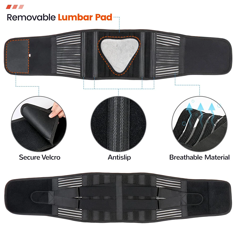 Back Support Belt for Back Pain Relief with Lumbar Pad, Lower Back Brace for Men Women, Anti-skid Lumbar Support for Sciatica