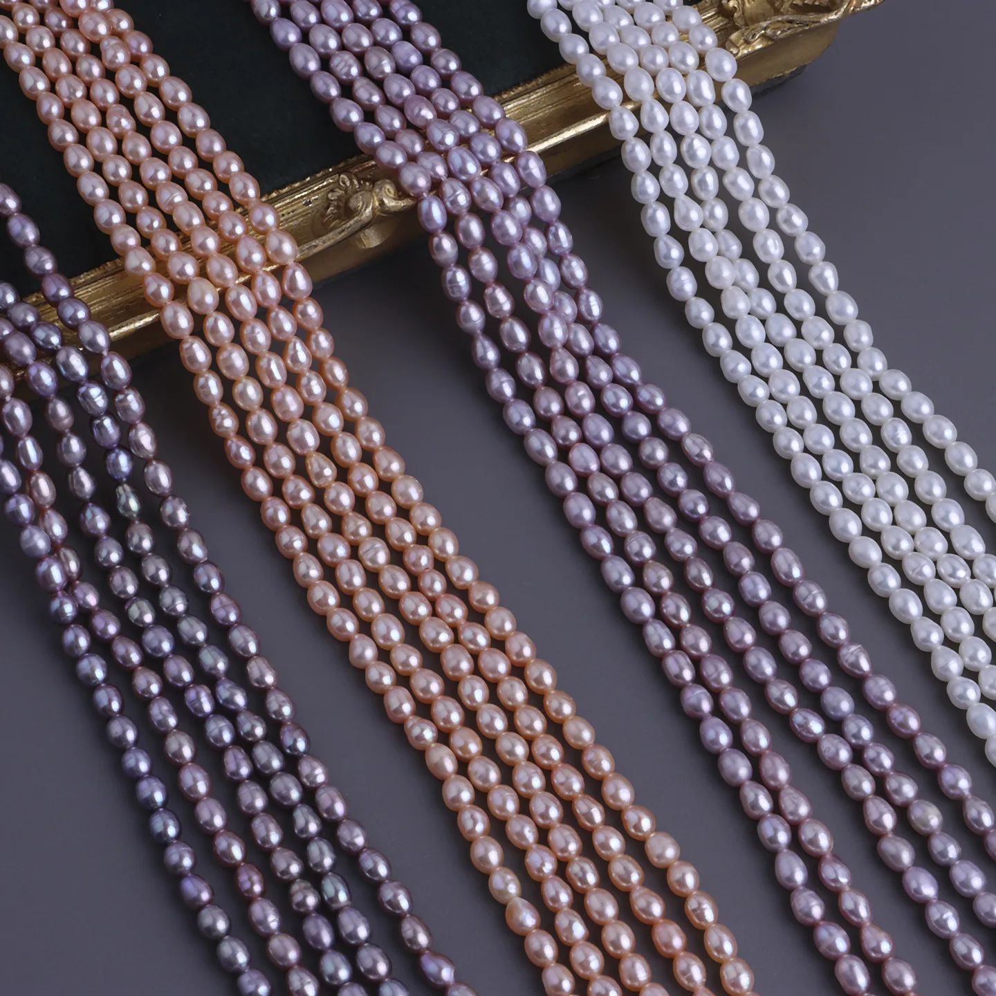 

Cost-effective Strong Light 4-5mm Rice Beads, Natural Freshwater Micro-grain Rice-shaped Small Pearl Beaded DIY Jewelry Material