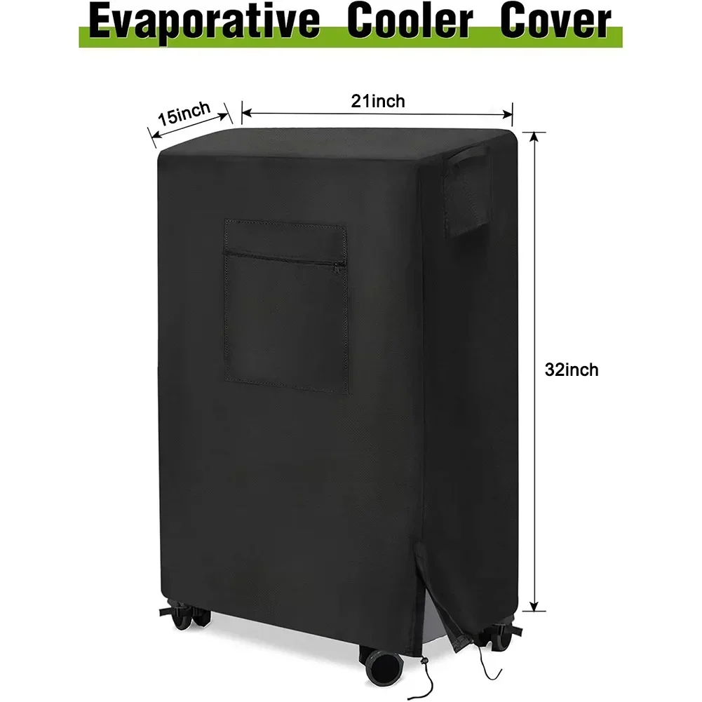 Portable Evaporative Cooler Cover 600D Waterproof Oxford Cloth Dustproof with Drawstring and Side Vents for Secure Fit