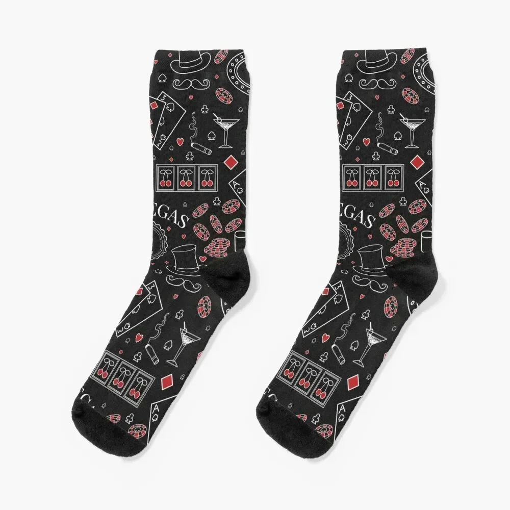 Casino theme. Seamless pattern with decorative elements on chalkboard. Gambling symbols. Socks aesthetic Socks Girl Men's