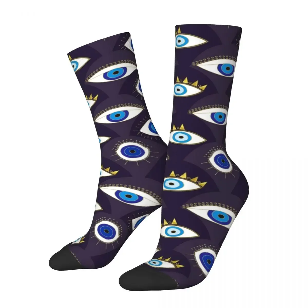 

Protect Me Evil Eye Socks Men Women Funny Happy Socks Crazy Spring Summer Autumn Winter Middle Tube Stockings Gifts